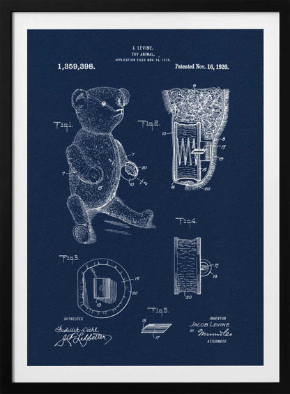 Teddybear Patent 1920 - Poster / Art Print