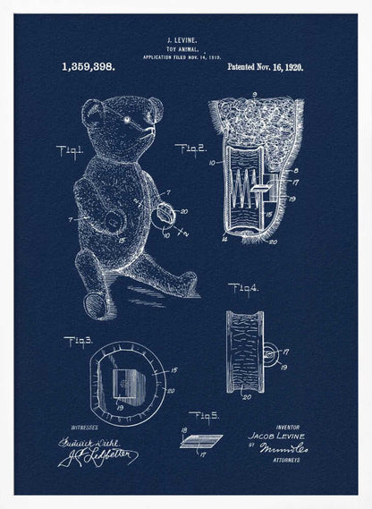 Teddybear Patent 1920 - Poster / Art Print