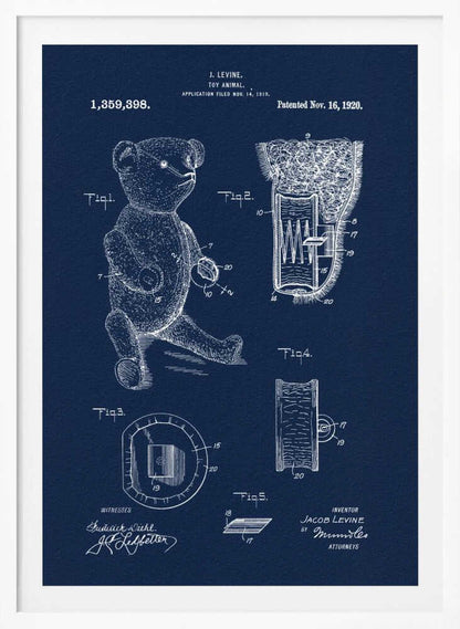 Teddybear Patent 1920 - Poster / Art Print