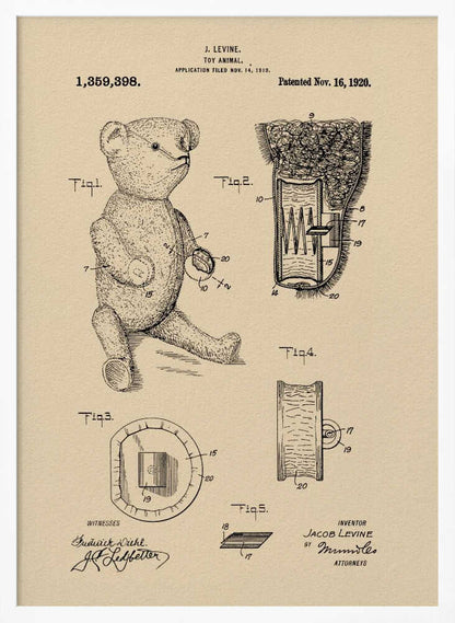 Teddybear Patent 1920 - Poster / Art Print