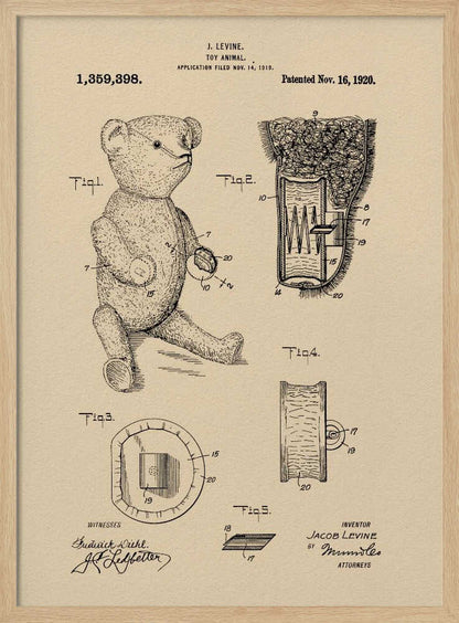 Teddybear Patent 1920 - Poster / Art Print