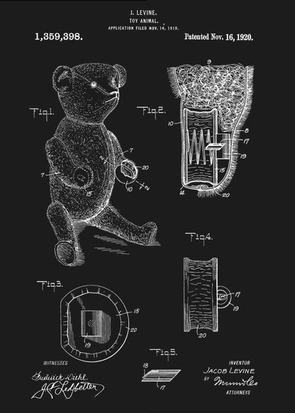 Teddybear Patent 1920 - Poster / Art Print