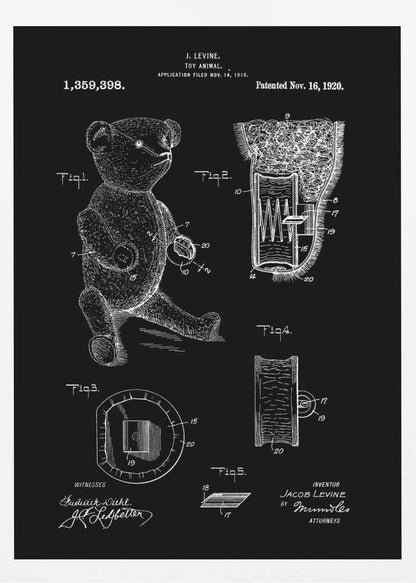 Teddybear Patent 1920 - Poster / Art Print