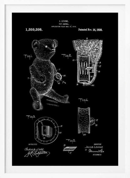Teddybear Patent 1920 - Poster / Art Print