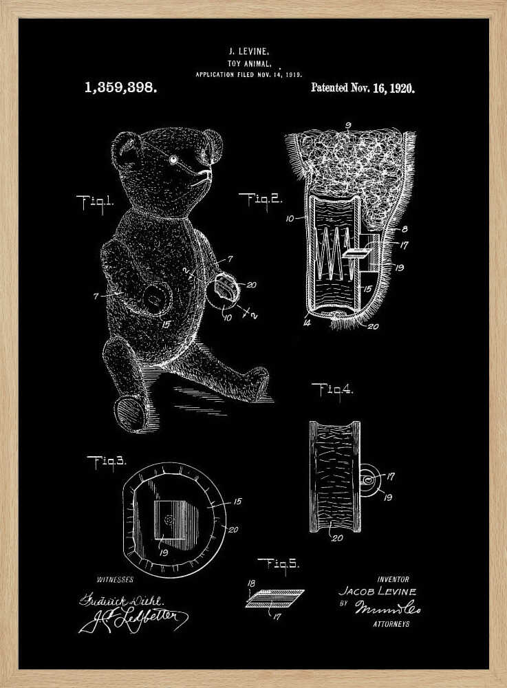 Teddybear Patent 1920 - Poster / Art Print