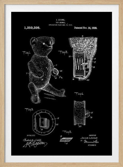 Teddybear Patent 1920 - Poster / Art Print