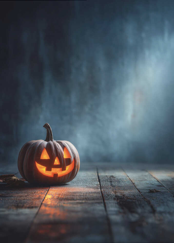 Lantern Pumpkin Halloween Scene (1) - Poster / Art Print