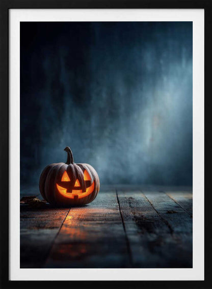 Lantern Pumpkin Halloween Scene (1) - Poster / Art Print