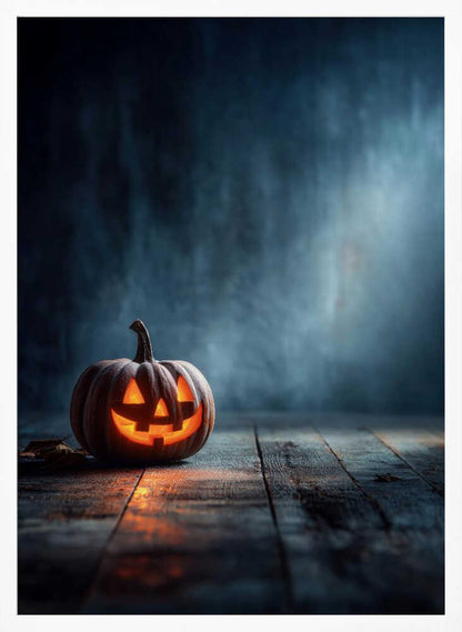 Lantern Pumpkin Halloween Scene (1) - Poster / Art Print