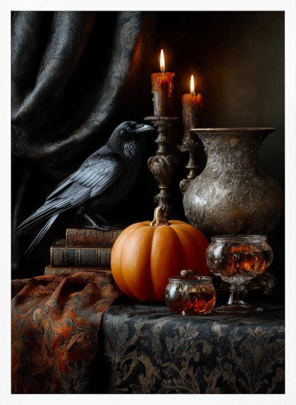 Lantern Pumpkin Halloween Scene (2) - Poster / Art Print