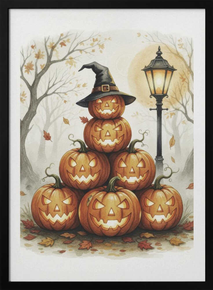 Scary Pumpkins Stack - Poster / Art Print