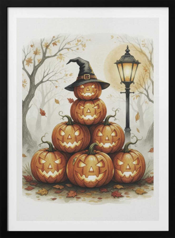 Scary Pumpkins Stack - Poster / Art Print