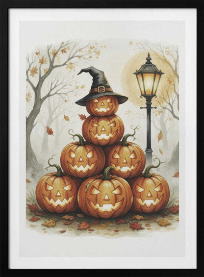 Scary Pumpkins Stack - Poster / Art Print