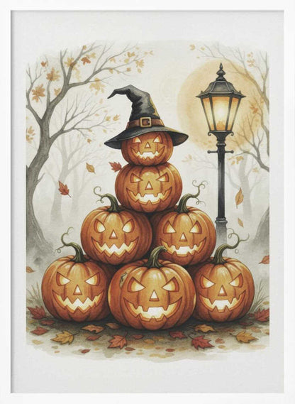 Scary Pumpkins Stack - Poster / Art Print