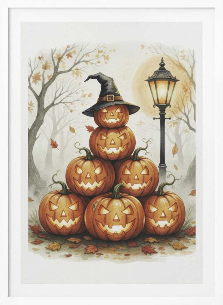 Scary Pumpkins Stack - Poster / Art Print