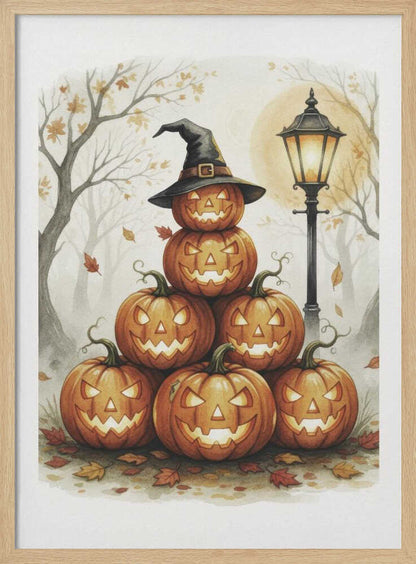 Scary Pumpkins Stack - Poster / Art Print