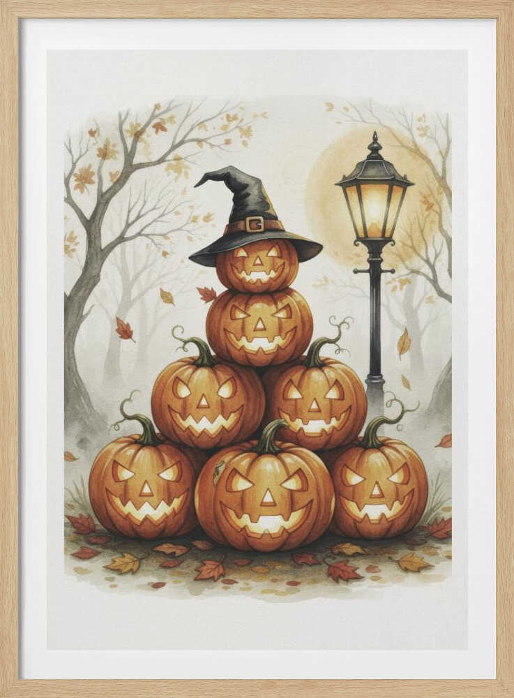 Scary Pumpkins Stack - Poster / Art Print