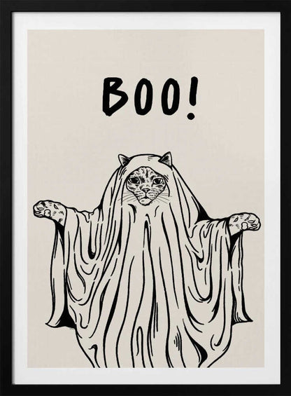Boo! Ghost Cat - Poster / Art Print