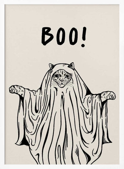Boo! Ghost Cat - Poster / Art Print