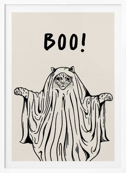 Boo! Ghost Cat - Poster / Art Print