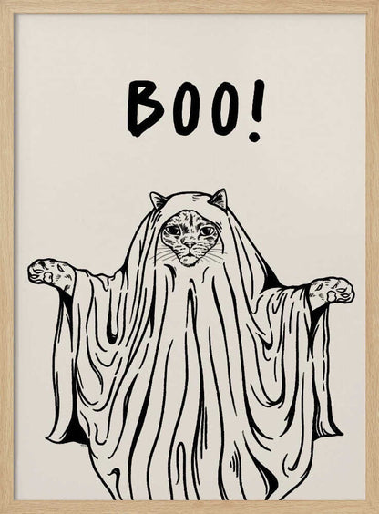 Boo! Ghost Cat - Poster / Art Print