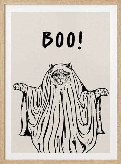 Boo! Ghost Cat - Poster / Art Print