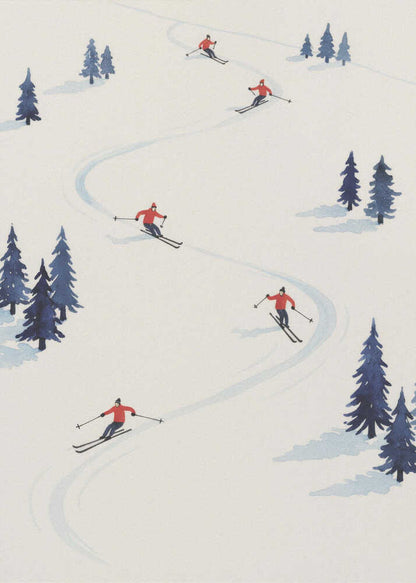 Five Skiers - Poster / Art Print