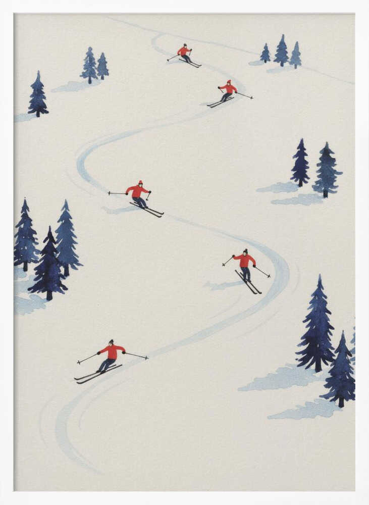 Five Skiers - Poster / Art Print