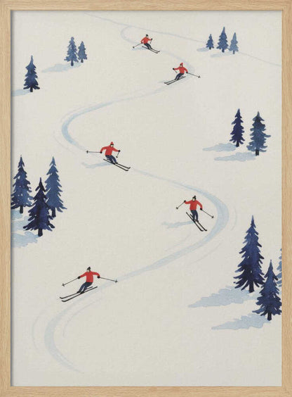 Five Skiers - Poster / Art Print