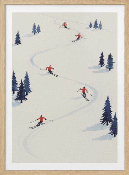 Five Skiers - Poster / Art Print