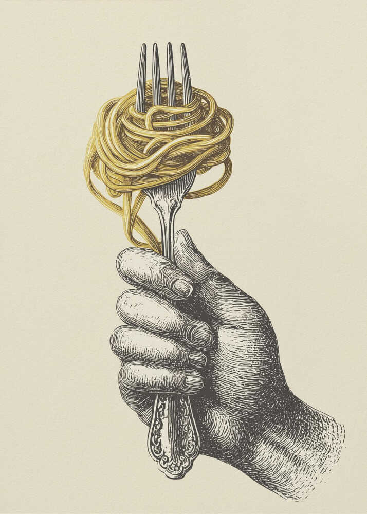 Spaghetti On A Fork - Poster / Art Print