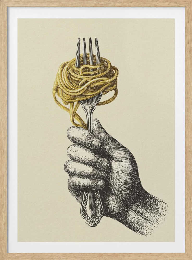 Spaghetti On A Fork - Poster / Art Print