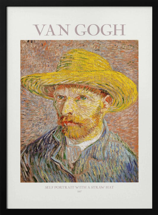 Self Portrait With Straw Hat - Poster / Art Print