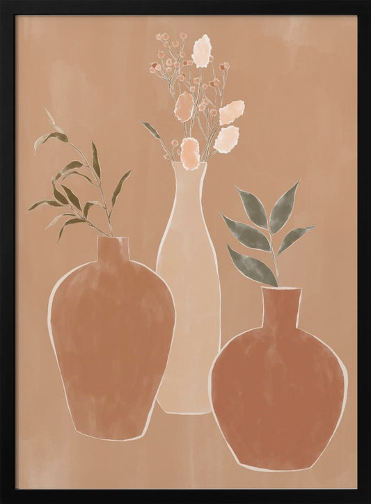 Set of Flower Vases - Poster / Art Print