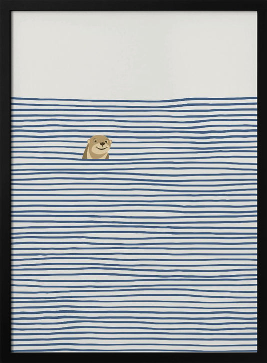Otter in the Waves - Poster / Art Print
