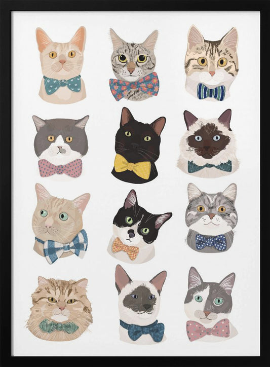 Cats In Bow Tie - Poster / Art Print