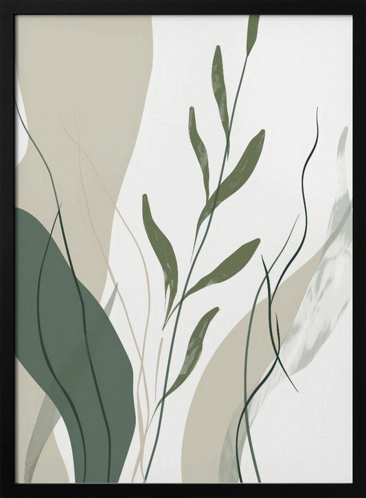 Green Abstract Leaves No 1 - Poster / Art Print