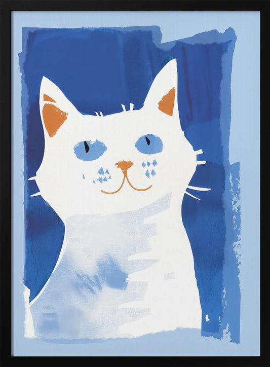 Cat In Blue - Poster / Art Print