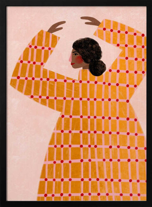 The Woman With the Checked Dress - Poster / Art Print