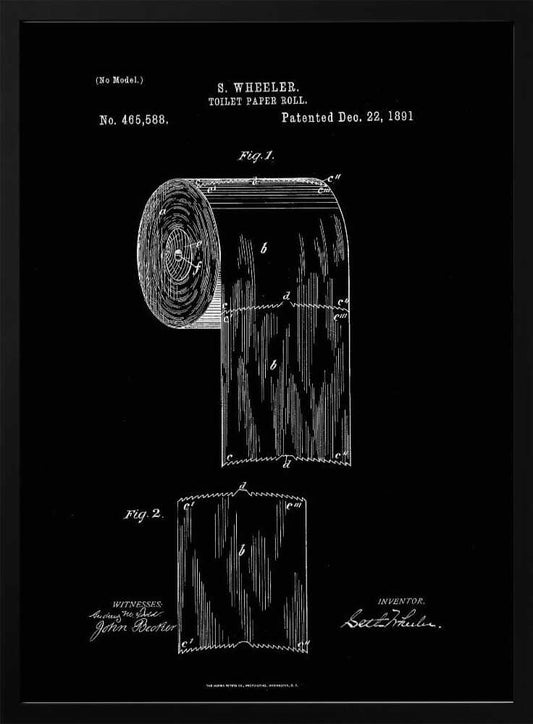 Toilet Paper Roll Patent 1891 - Poster / Art Print