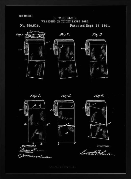Toilet Paper Roll 2 Patent 1891 - Poster / Art Print