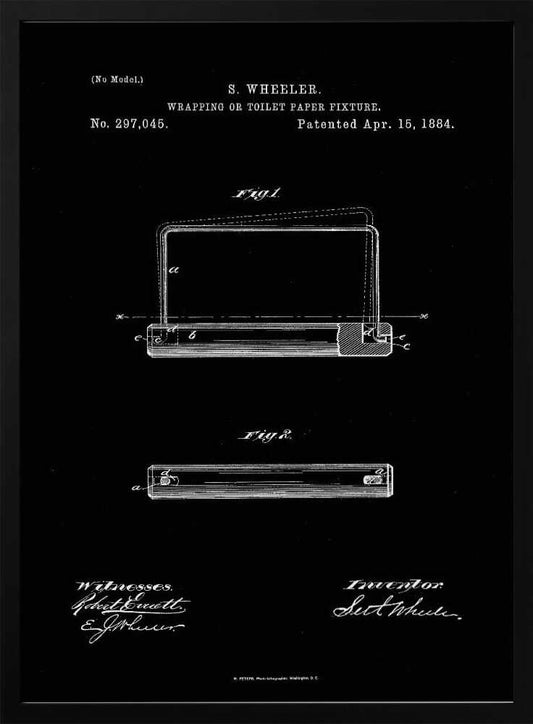 Toilet Paper Fixture Patent 1884 - Poster / Art Print