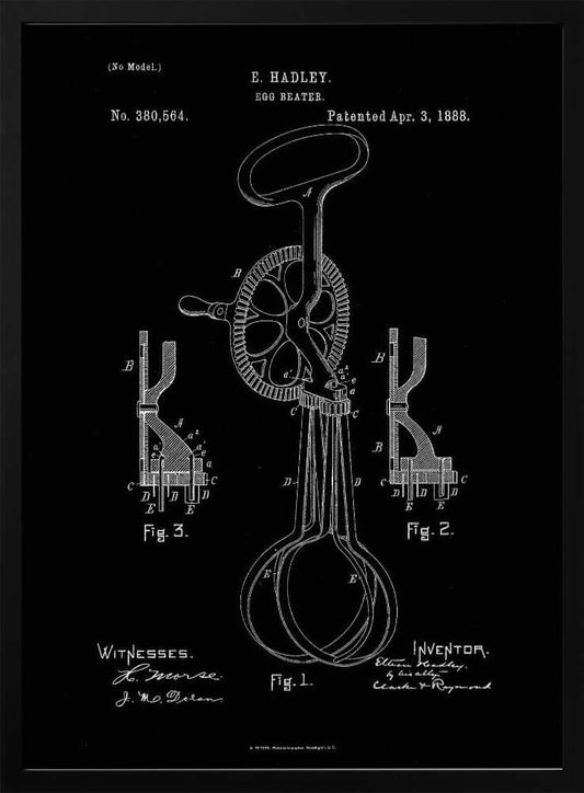 Egg Beater Patent 1888 - Poster / Art Print