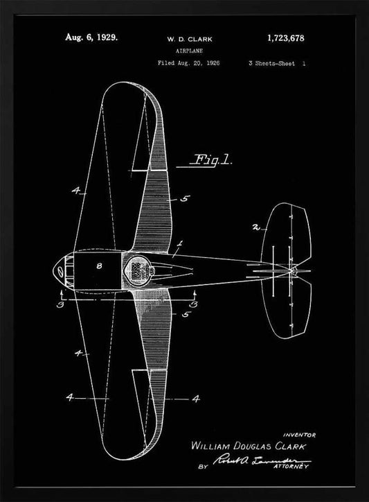 Airplane Patent 1929 - Poster / Art Print