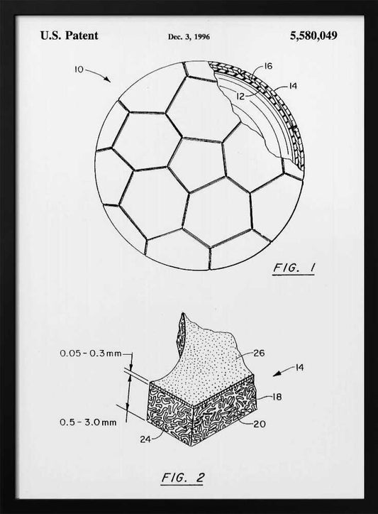 Soccer Ball Patent 1996 - Poster / Art Print