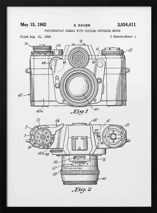 Camera Patent 1962 - Poster / Art Print