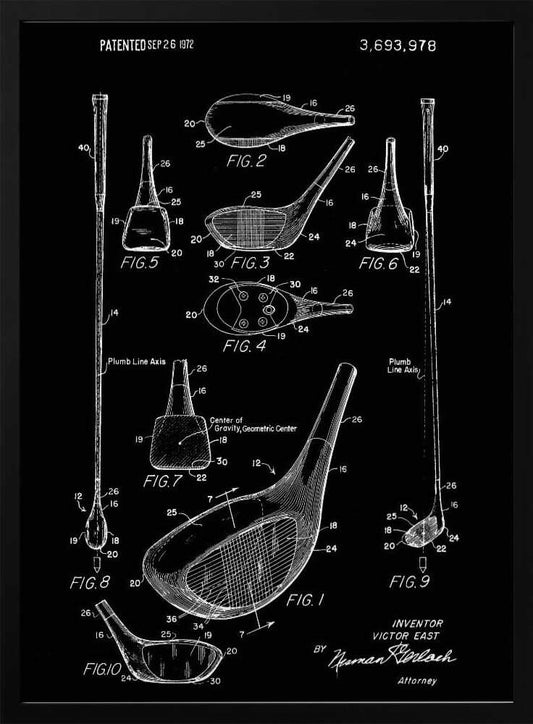 Golf Club Patent 1972 - Poster / Art Print