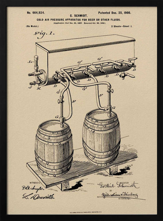 Apparatus for Beer Patent 1944 - Poster / Art Print
