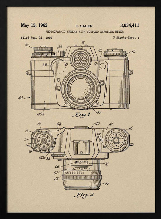 Camera Patent 1962 - Poster / Art Print