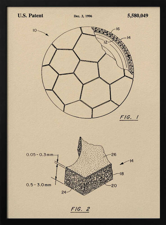 Soccer Ball Patent 1996 - Poster / Art Print